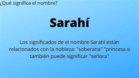 Qué significa el nombre Sarahí