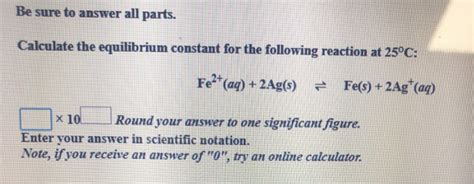 Solved Be Sure To Answer All Parts Calculate The Chegg