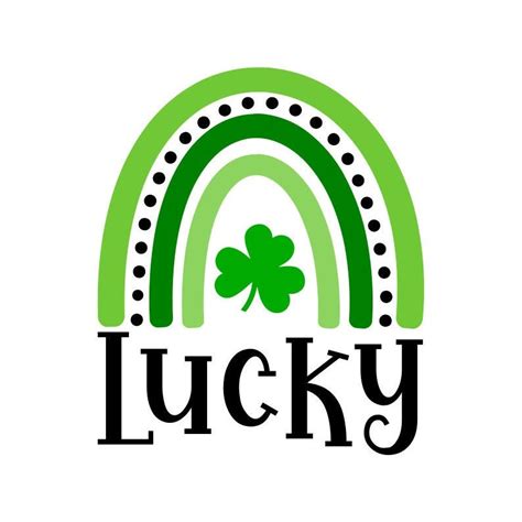 Lucky Rainbow Svg Shamrock Svg St Patricks Day Svg Digital Etsy