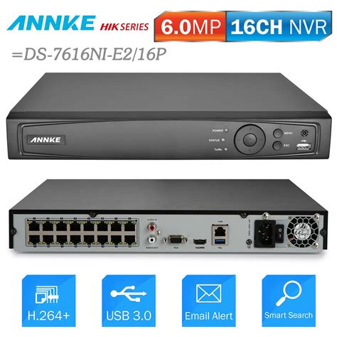 ANNKE 16CH 6MP POE NVR Network Video Recorder DVR For POE IP Camera P2P