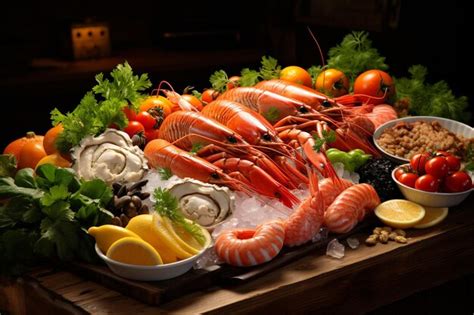 Premium Photo Savor The Sea Fresh Seafood Gems