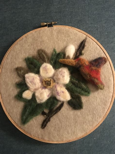 Needle Felted Magnolia And Hummingbird Craft Projects Needle Felting