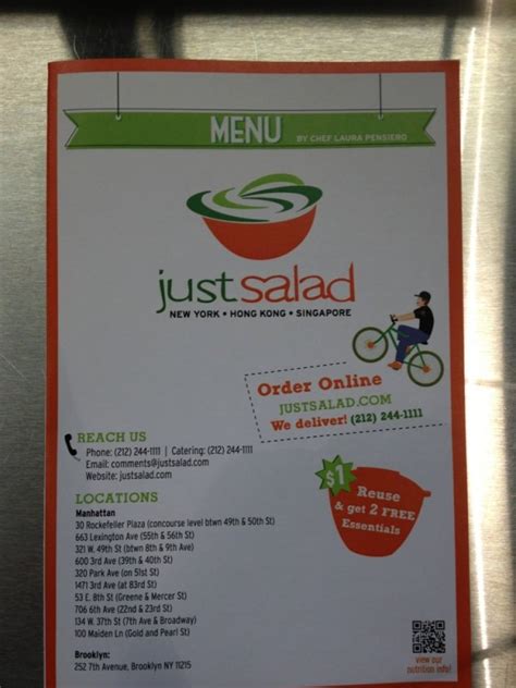 Just Salad in NYC reviews, menu, reservations, delivery, address in New York