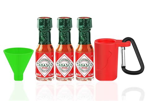 Buy Mini Tabasco Hot Sauce Keychain Includes 3 Mini Hot Sauce Bottles 35oz With Travel Hot