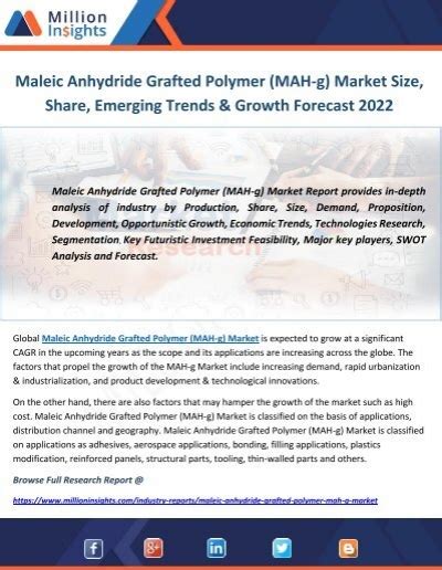 Maleic Anhydride Grafted Polymer MAH G Market Size Share Emerging