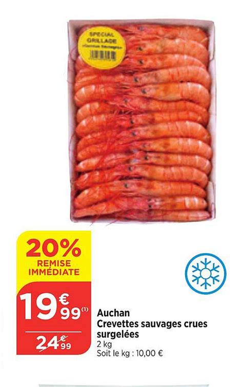 Promo Auchan Crevettes Sauvages Crues Surgelées chez Bi1 iCatalogue fr