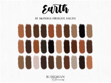 Earth Procreate Palette 30 Hex Color Codes Instant Digital Etsy