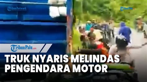 Truk Jalan Mundur Di Bone Nyaris Lindas Pemotor Gegara Gagal Nanjak