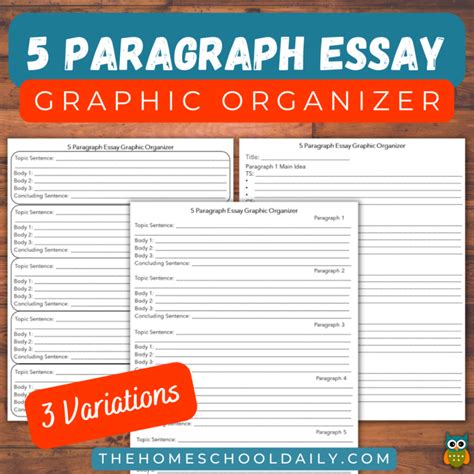 5 Paragraph Essay Graphic Organizers The Homeschool Daily