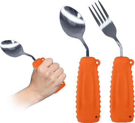 Amazon Ehucon Adaptive Utensils Weighted Angled Silverware