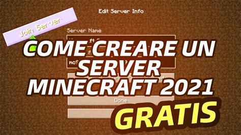 Come Creare Un Server Minecraft Gratis Ita Youtube