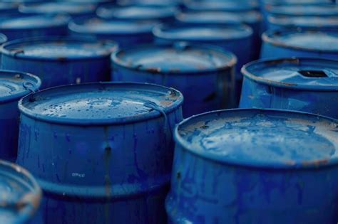 Premium Photo | Blue Plastic barrels contain