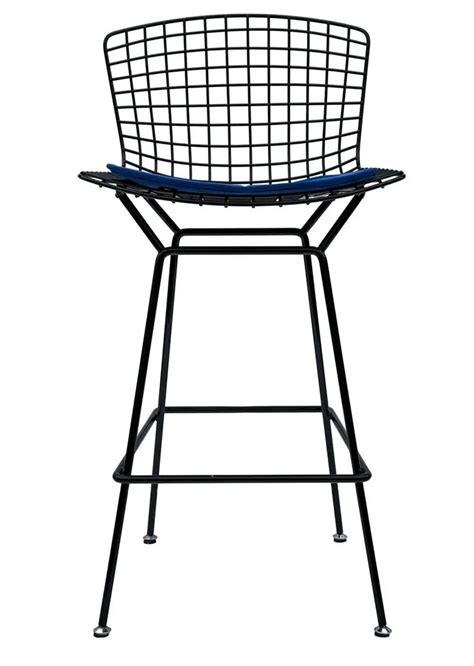 Harry Bertoia Mid Century Modern Black Wire Bar Stool By Harry