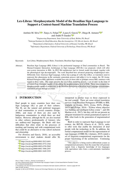 Lex Libras Morphosyntactic Model Of The Brazilian Sign Language To