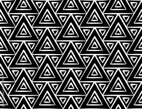 Vector modern seamless geometry pattern triangles, black and white ...