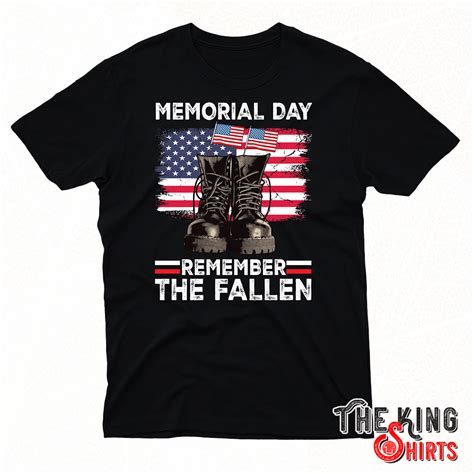 Memorial Day Remember The Fallen T Shirt For Unisex Black With Military