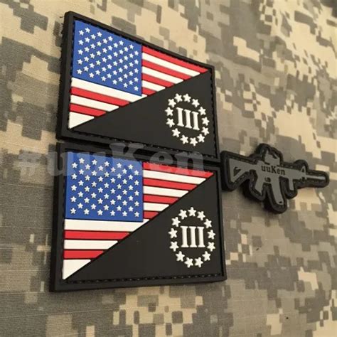 3pcslot Three Percenter Us Flag Military Morale Patches By Uuken Army