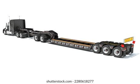 Semi Truck Lowboy Platform Trailer 3d Stock Illustration 2280618275 ...