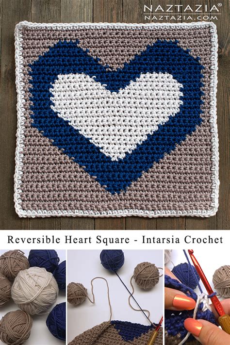 How To Crochet Reversible Heart Square Naztazia