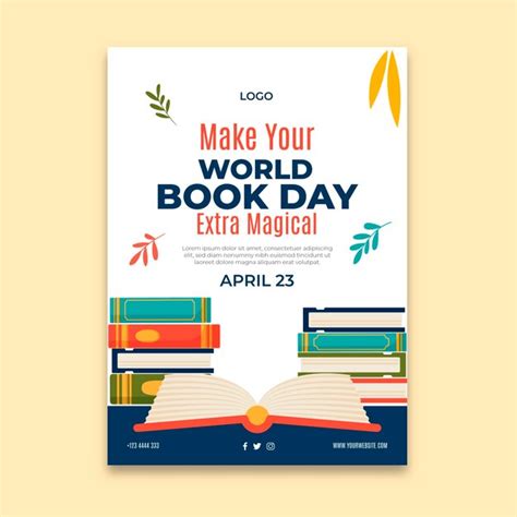 Free Vector | World book day vertical poster template