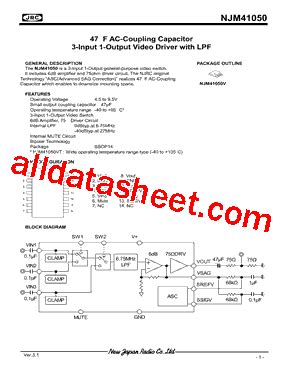 NJM41050 Datasheet PDF New Japan Radio