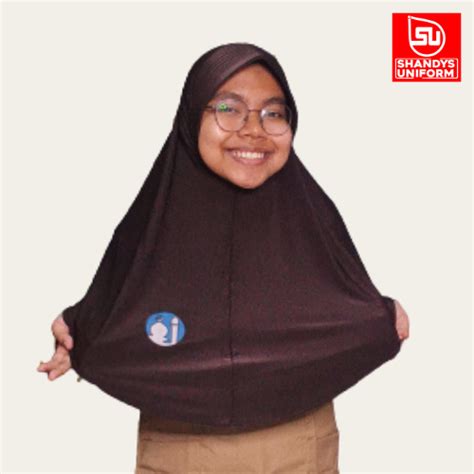 Jual Shandys Uniform I Kerudung Bergo Al Azhar Bahan Spandek Model Oval Warna Cokelat Shopee