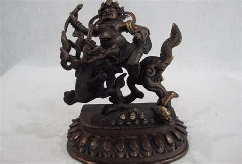 Fast Shipping USPS To USA S0341 6 Tibet Buddhism Pure Bronze Copper