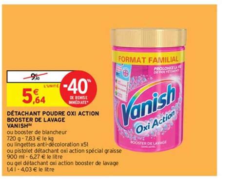 Promo Détachant Poudre Oxi Action Booster De Lavage Vanish chez