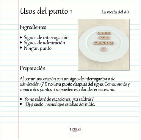 Usos Del Punto Letras Al Gusto