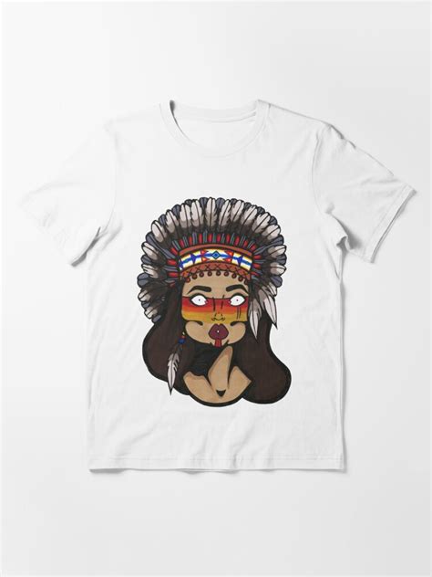 Native American Warrior Princess T Shirt By Luckyeyeink Redbubble