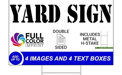 Twenty 20 Pack Custom Personalized 18x24 Yard Signs Double Sided Printing