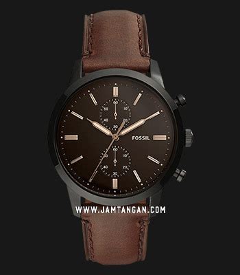 Fossil Townsman FS5437 Chronograph Dark Brown Dial Brown Leather Strap