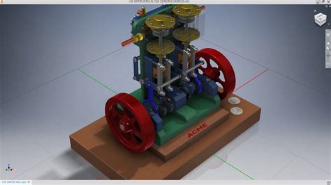 Autodesk Inventor Maqueta De Una M Quina De Vapor Vertical De Dos