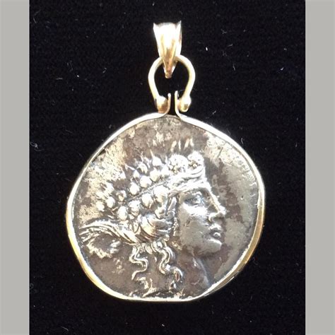 Ancient Greek Silver Drachma Pendant