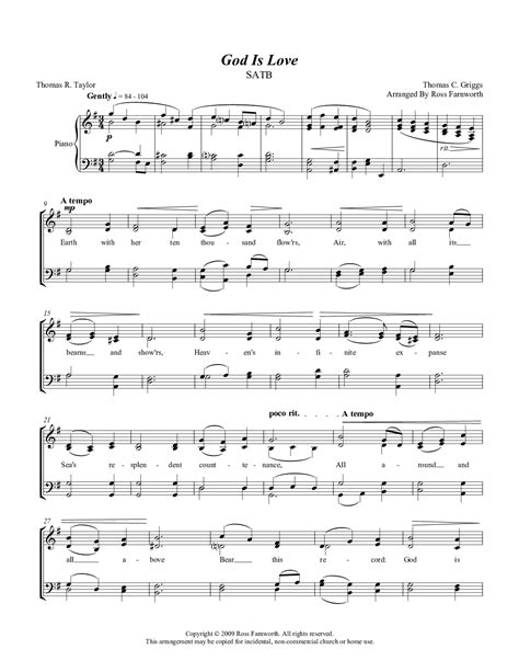 God Is Love (by Ross Farnworth -- SATB)