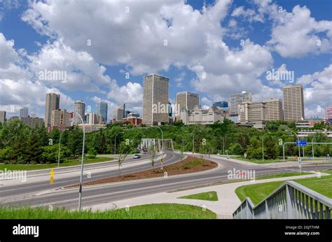 downtown city edmonton stock photo alamy