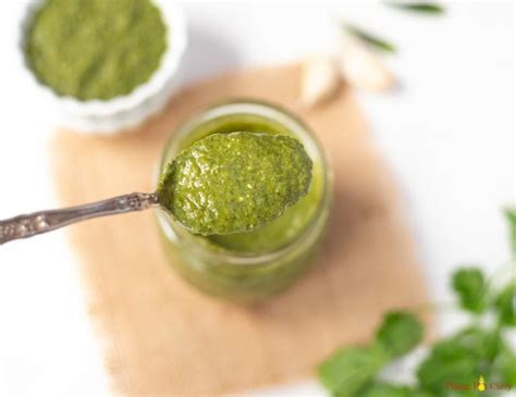 Mint Cilantro Chutney Indian Green Chutney Piping Pot Curry