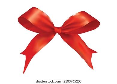 Decorative Red Bow Horizontal Red Ribbon Stock Vector Royalty Free