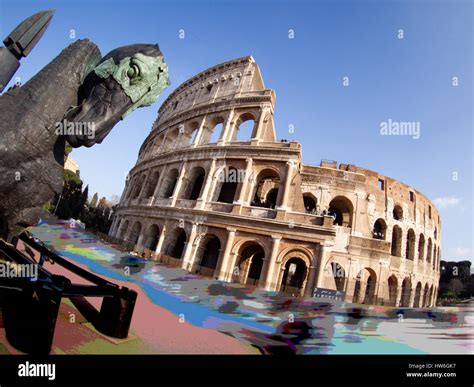 Beautiful Horse Statue near Colosseum, Rome, Italy Stock Photo - Alamy