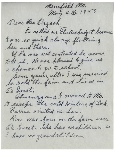 Lot Detail Laura Ingalls Wilder Autograph Letter Signed Pa Called Me Flutterbudget