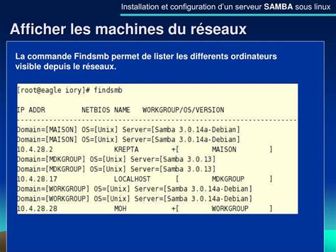 Ppt Installation Et Configuration Dun Serveur Samba Sous Linux Red