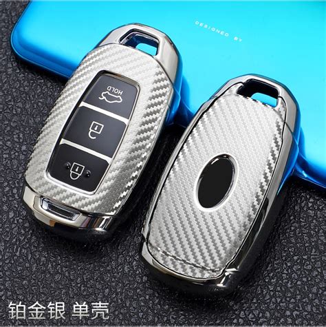 Carbon Fiber Tpu Car Key Case For Hyundai Solaris I I I I Creta