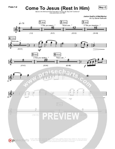 Come To Jesus Rest In Him Flute Sheet Music Pdf Keith Kristyn