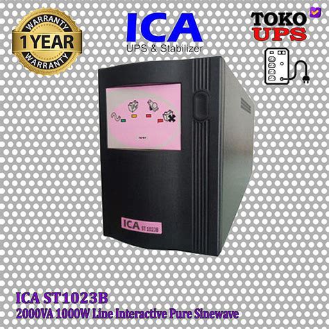 ICA UPS Line Interactive UPS ICA ST1023B Pure Sinewave 2000VA 1000W