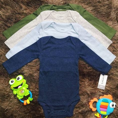 Kit Body Manga Longa Carters Liso Somente 6 Meses Shopee Brasil