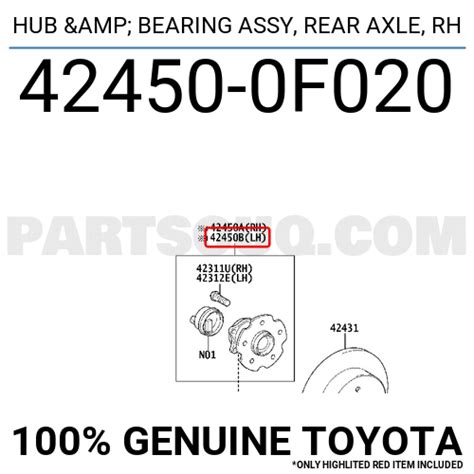 HUB BEARING ASSY REAR AXLE RH 424500F020 Toyota Parts PartSouq