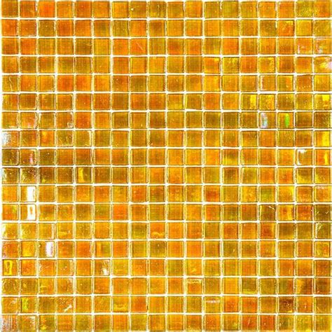 Apollo Tile Skosh In X In Glossy Gold Beige Glass Mosaic