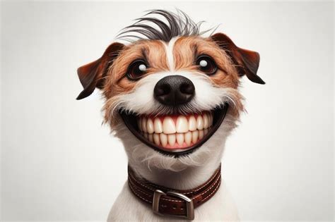 Premium Photo | Portrait of a funny dog with a big smile and big teeth ...