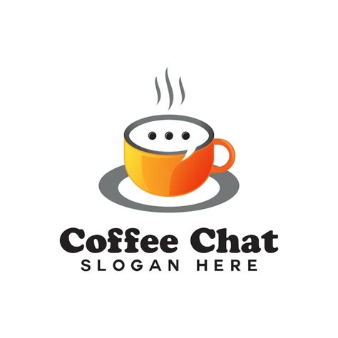 Premium Vector | Coffee chat conversation dialog logo, morning coffee ...