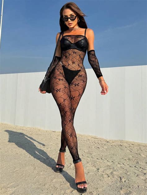 Classic Sexy Women S Sexy Bodystocking Set With Sleeves Shein Usa